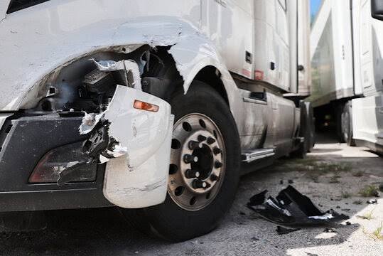 Commercial truck accident damage